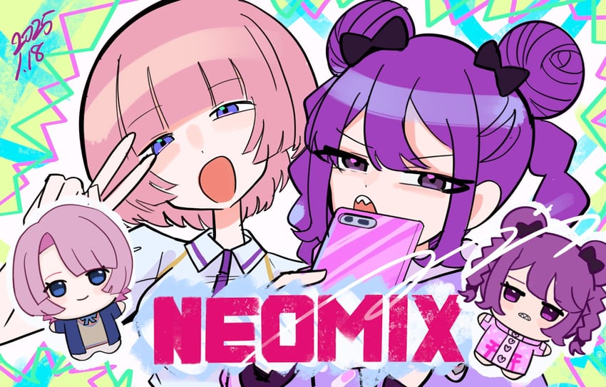 arimura mao and inubousaki shian (idolmaster and 2 more) drawn by tsuzutsu