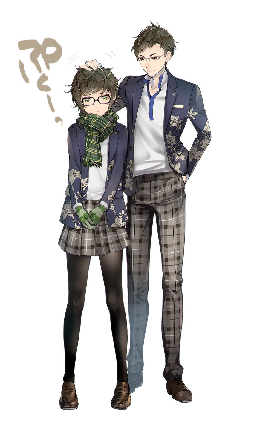 atsuta miyazu and atsuta yuzuru (shin megami tensei and 1 more) drawn by mitsuha_(bless_blessing)
