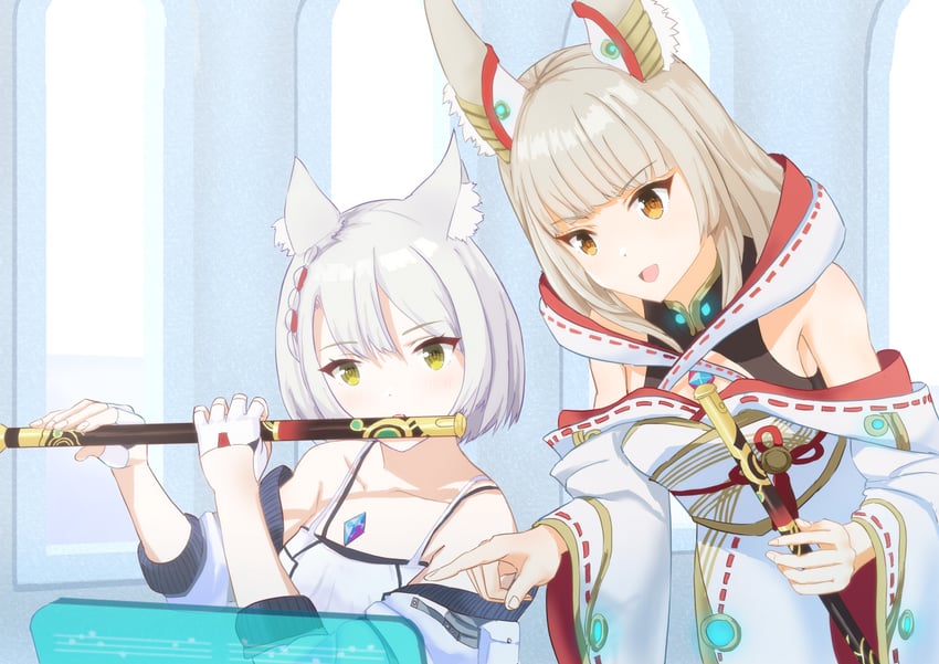 nia and mio (xenoblade chronicles and 1 more) drawn by sawayakakatsu