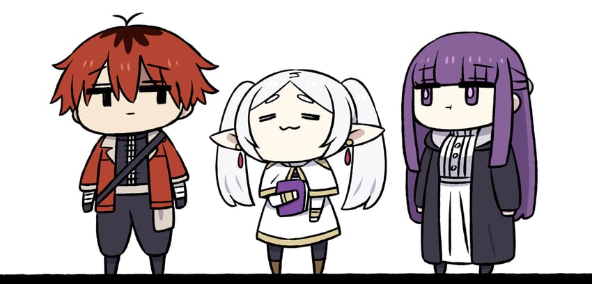 frieren, fern, and stark (sousou no frieren) drawn by chan_co