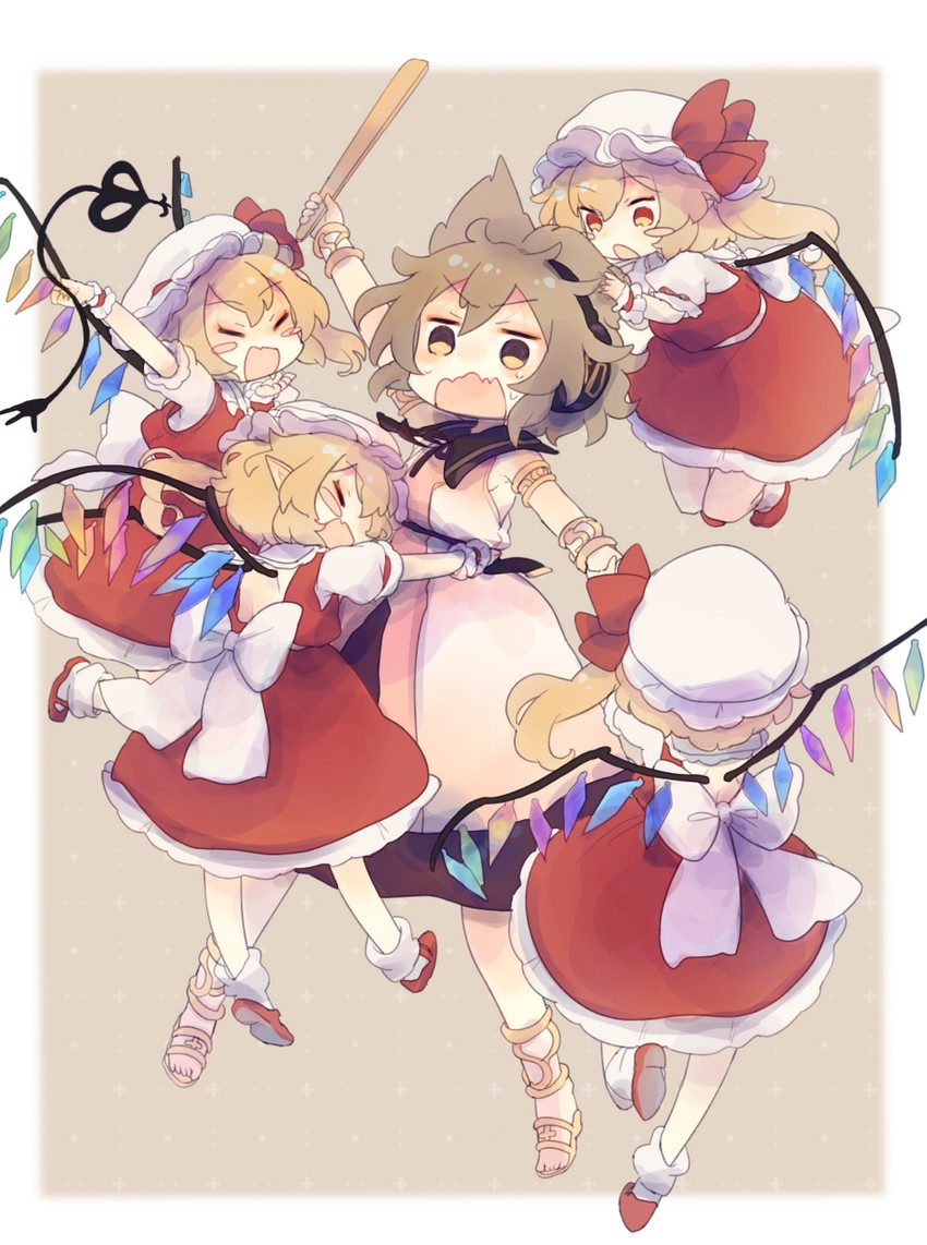 flandre scarlet and toyosatomimi no miko (touhou) drawn by ashiyu_(ashu-ashu)