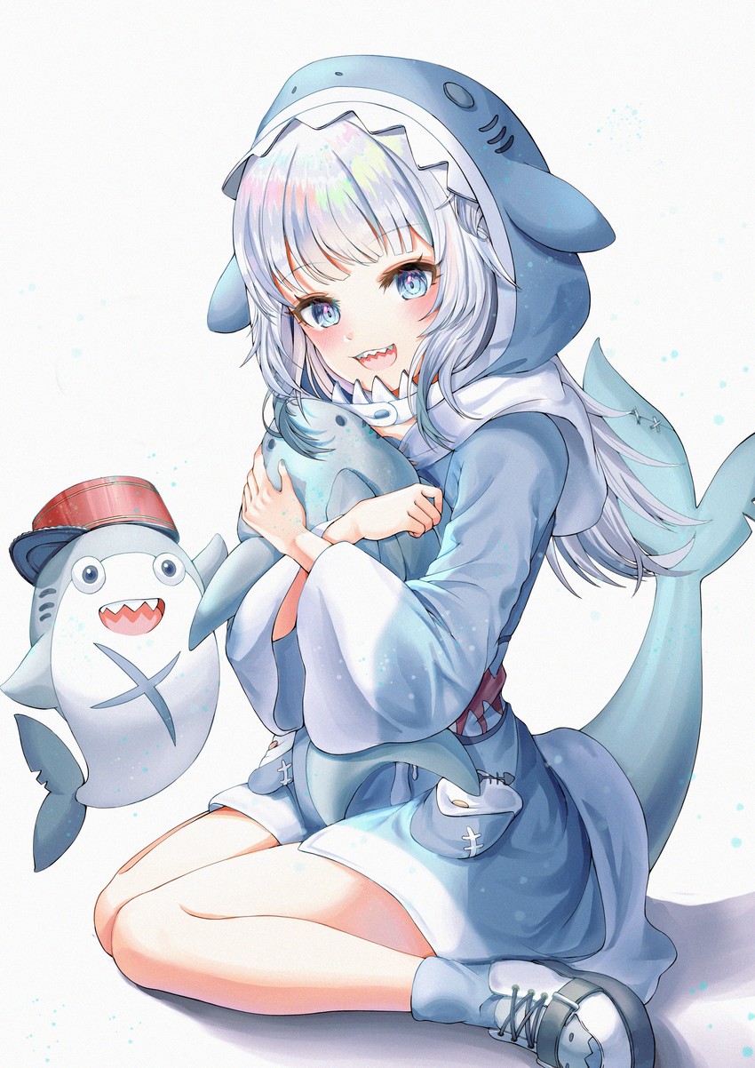 gawr gura and bloop (hololive and 1 more) drawn by kinyouny