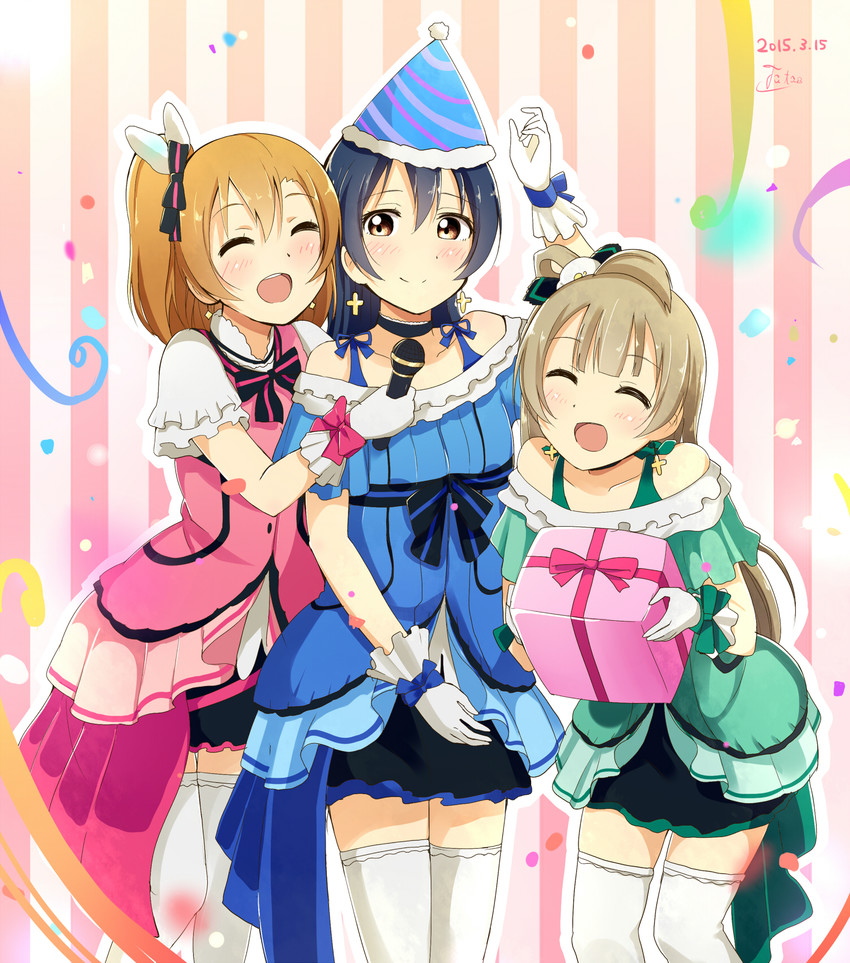 sonoda umi, minami kotori, and kosaka honoka (love live! and 1 more) drawn by tata_(tataice)