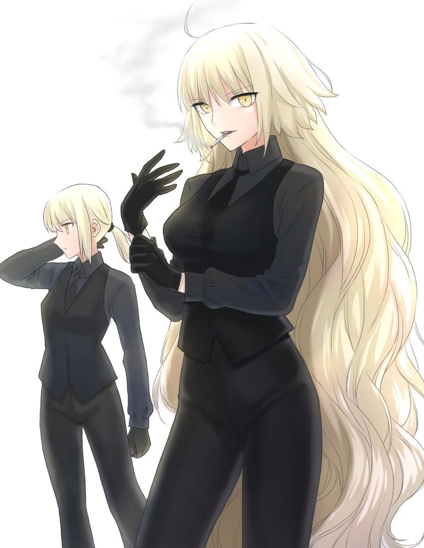 artoria pendragon, saber, jeanne d'arc alter, and saber alter (fate and 2 more) drawn by nipi27