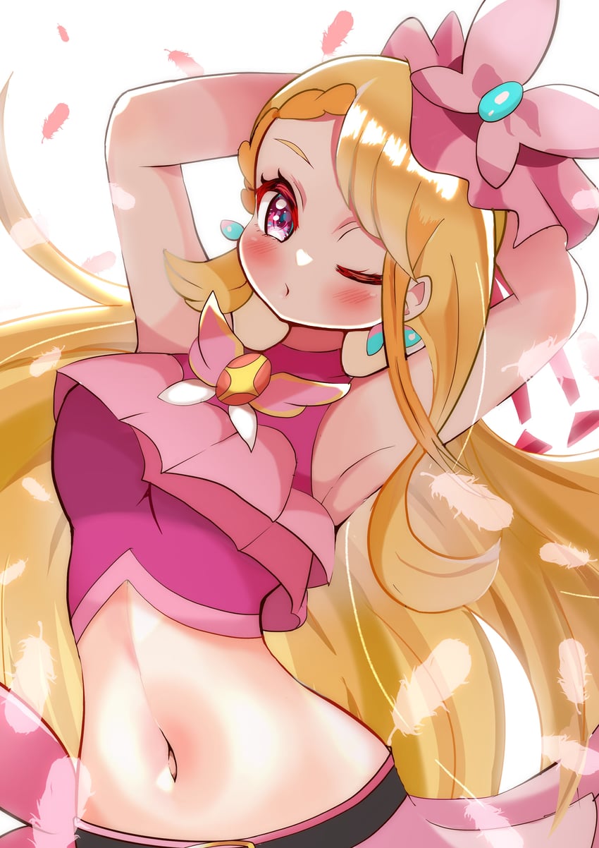 hijiri ageha and cure butterfly (precure and 1 more) drawn by carrot_summer