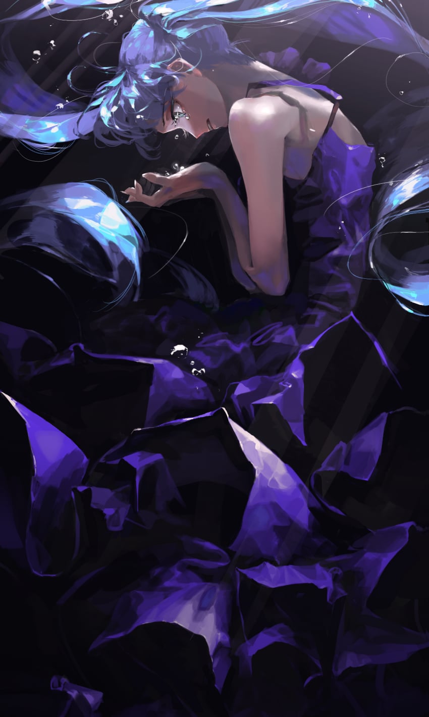 hatsune miku (vocaloid and 1 more) drawn by mallllma