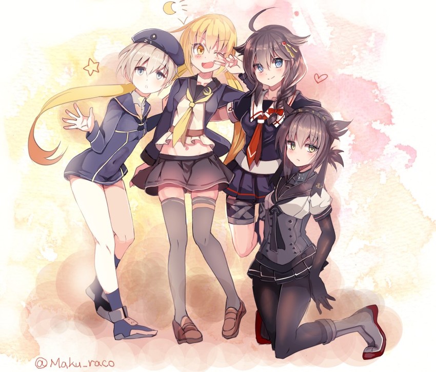 shigure, shigure kai ni, z1 leberecht maass, satsuki, hatsuzuki, and 1 more (kantai collection) drawn by cis_(carcharias)