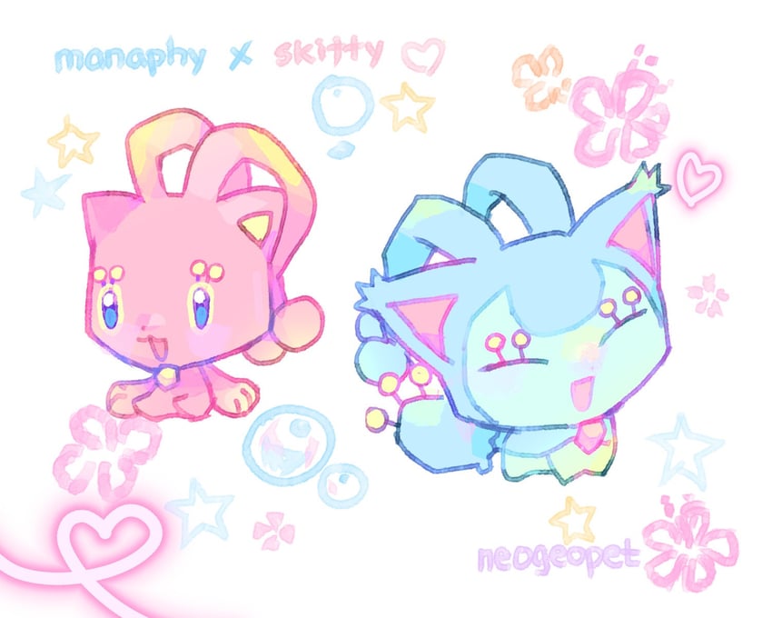 skitty and manaphy (original and 1 more) drawn by neogeopet