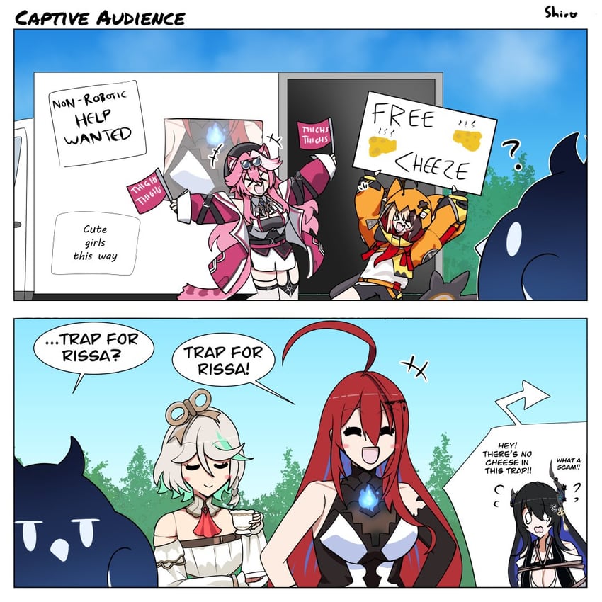 nerissa ravencroft, raora panthera, gigi murin, cecilia immergreen, elizabeth rose bloodflame, and 1 more (hololive and 1 more) drawn by oguma_shiro