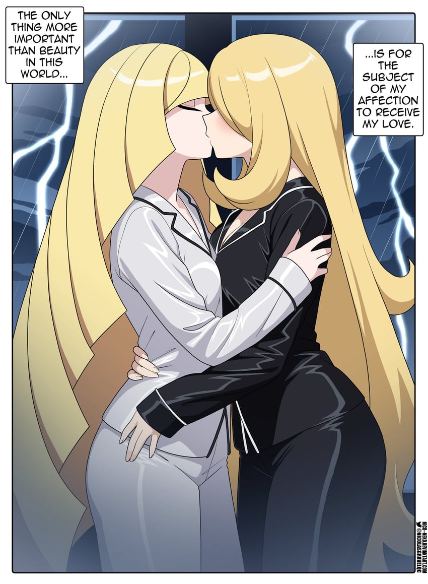 cynthia and lusamine (pokemon and 2 more) drawn by nico-neko