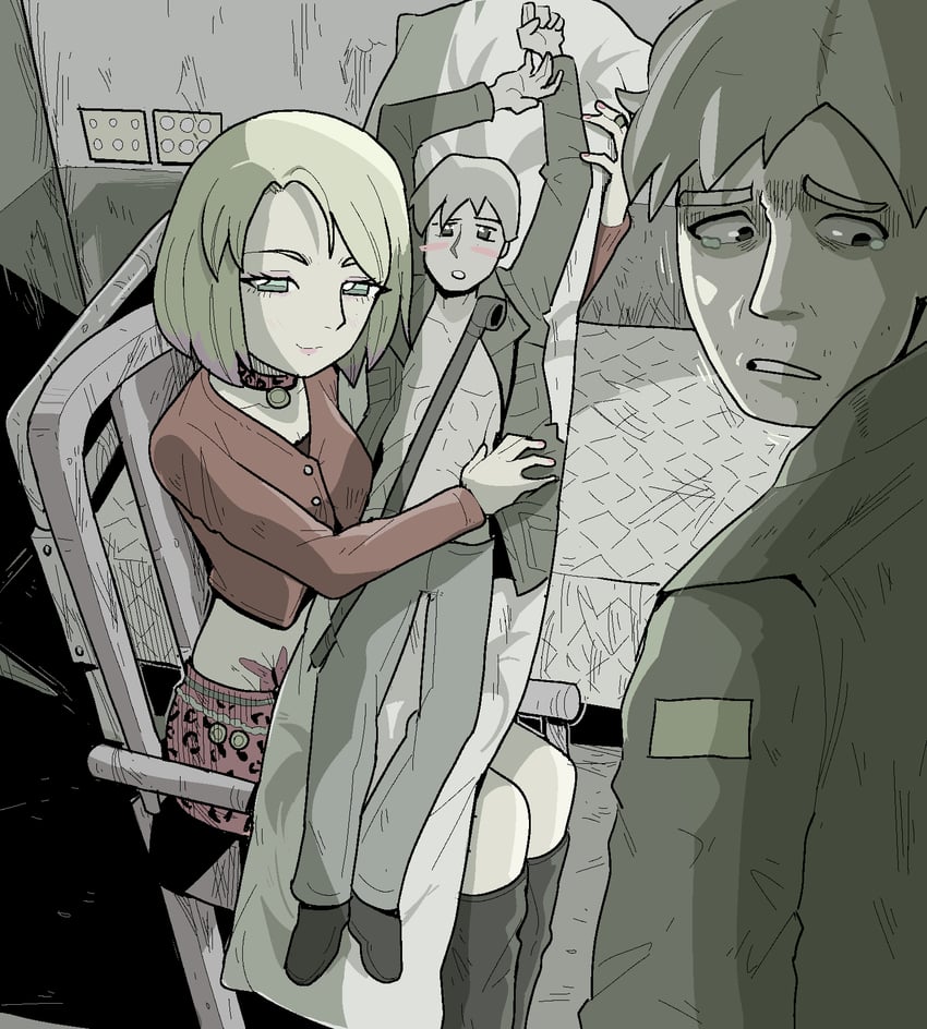 james sunderland and maria (silent hill and 1 more) drawn by psicochurroz