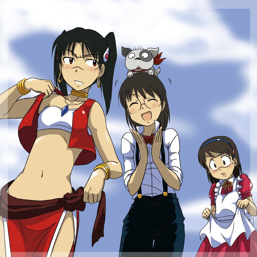 nadia la arwall, amasawa yuuko, okonogi yuuko, hashimoto fumie, jean roque lartigue, and 2 more (fushigi no umi no nadia and 1 more) drawn by takaya_n