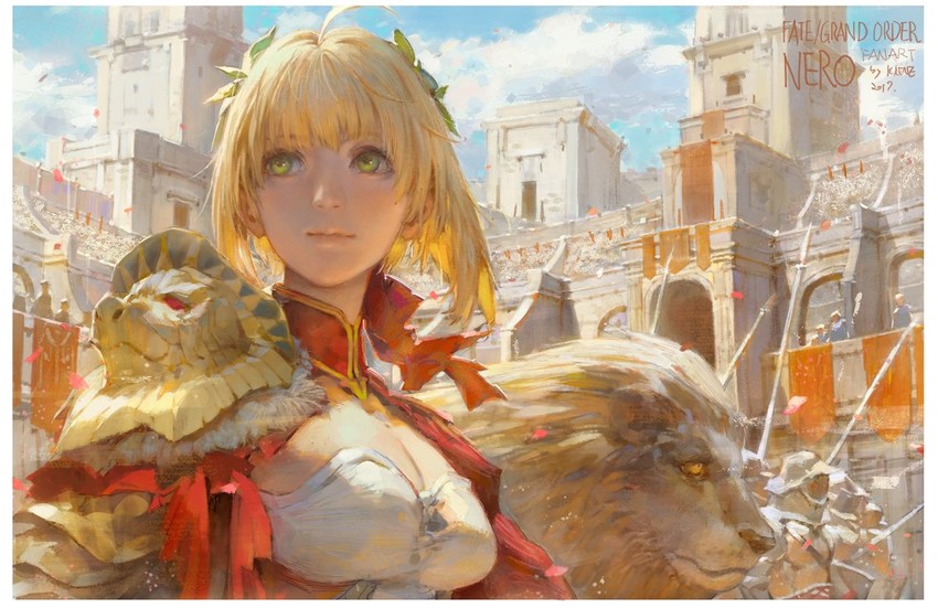 nero claudius (fate and 2 more) drawn by krenz