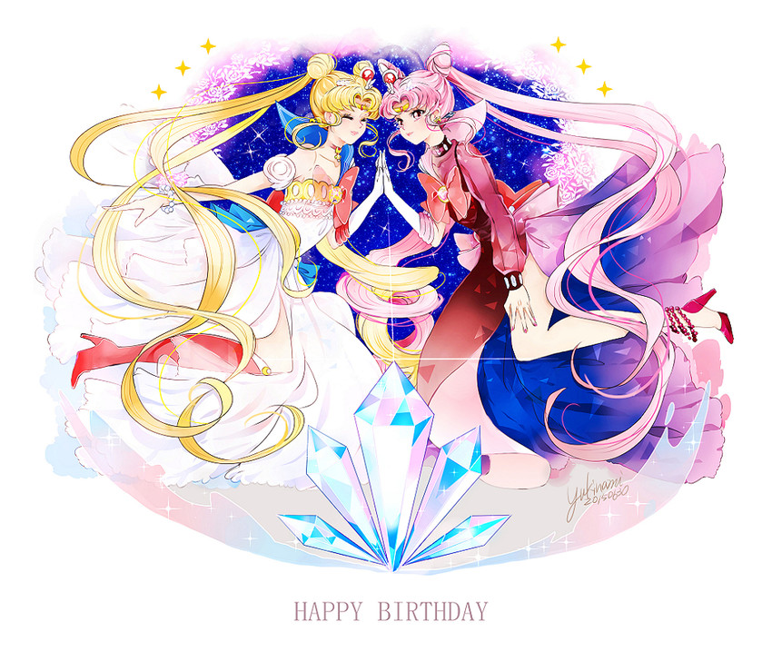 tsukino usagi, sailor moon, chibi usa, sailor chibi moon, princess serenity, and 1 more (bishoujo senshi sailor moon and 1 more) drawn by yukinami_(paru26i)