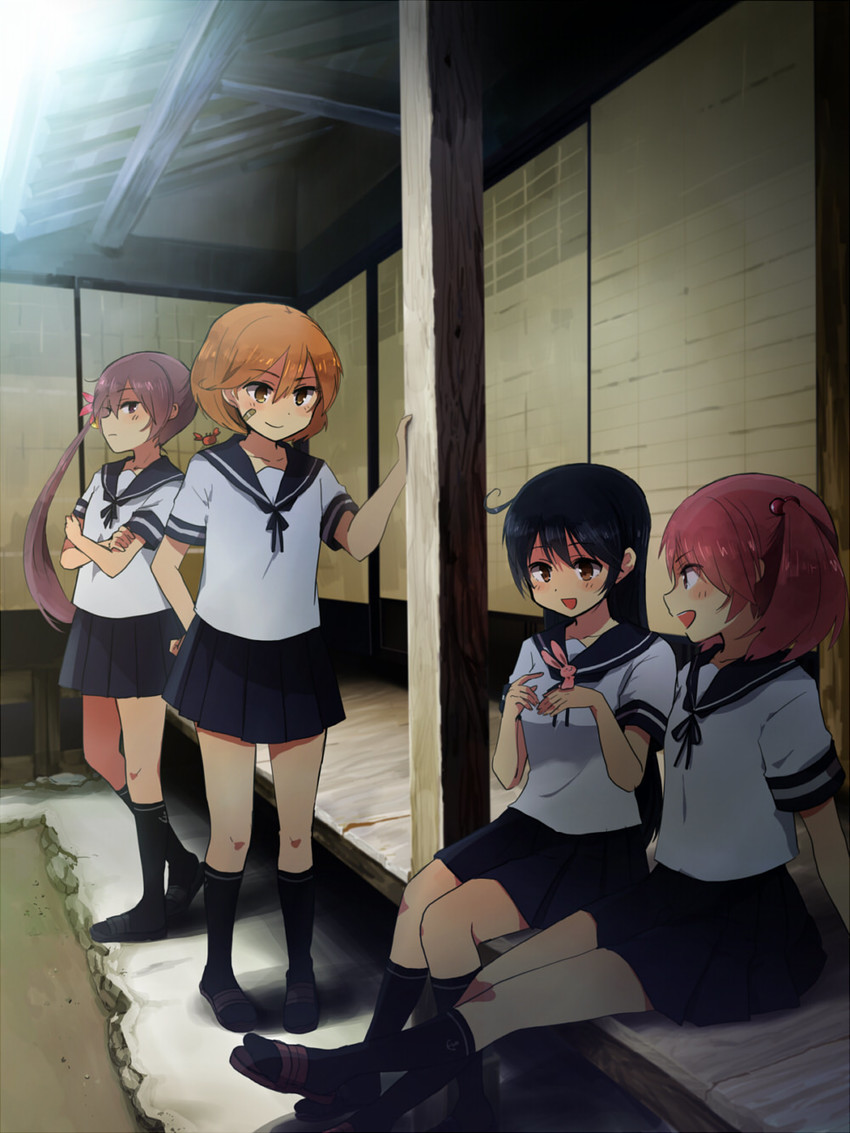 ushio, akebono, sazanami, and oboro (kantai collection) drawn by annin_musou