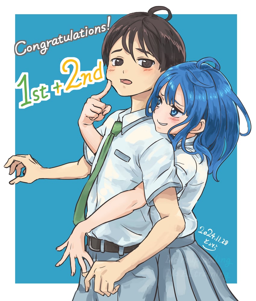 yanami anna and nukumizu kazuhiko (make heroine ga oo sugiru!) drawn by toyosora