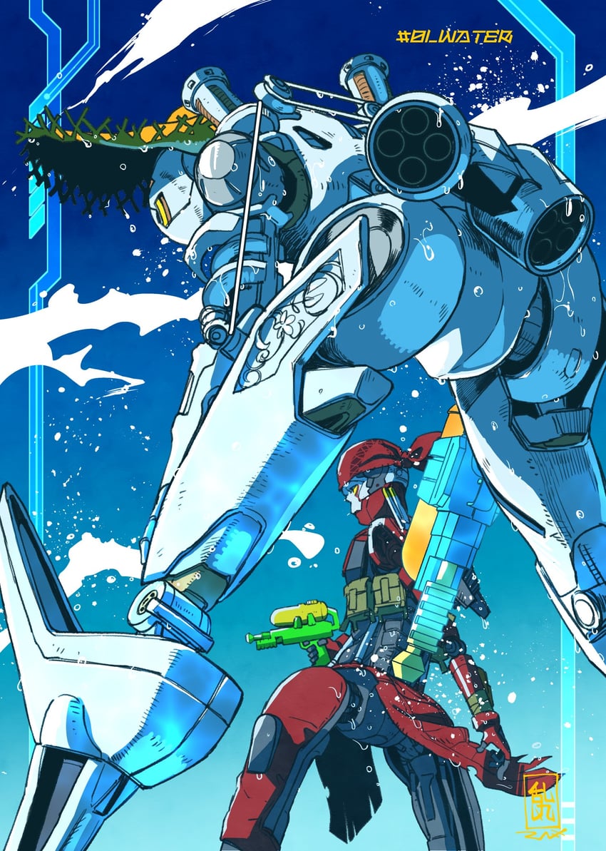 revenant, pathfinder, classic revenant, and war machine pathfinder (apex legends) drawn by makaron