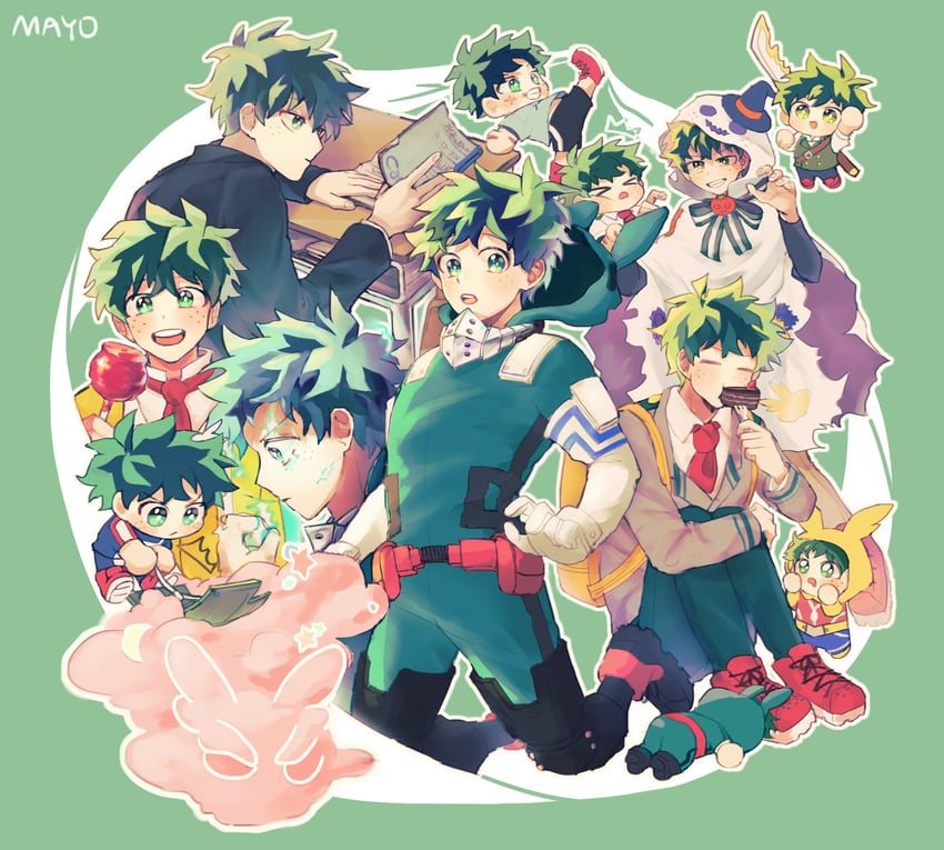 midoriya izuku and all might (boku no hero academia) drawn by mayo_(i29715)