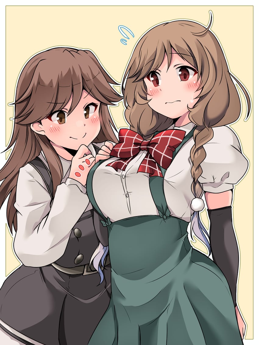 arashio and minegumo (kantai collection) drawn by kurokaze_no_sora