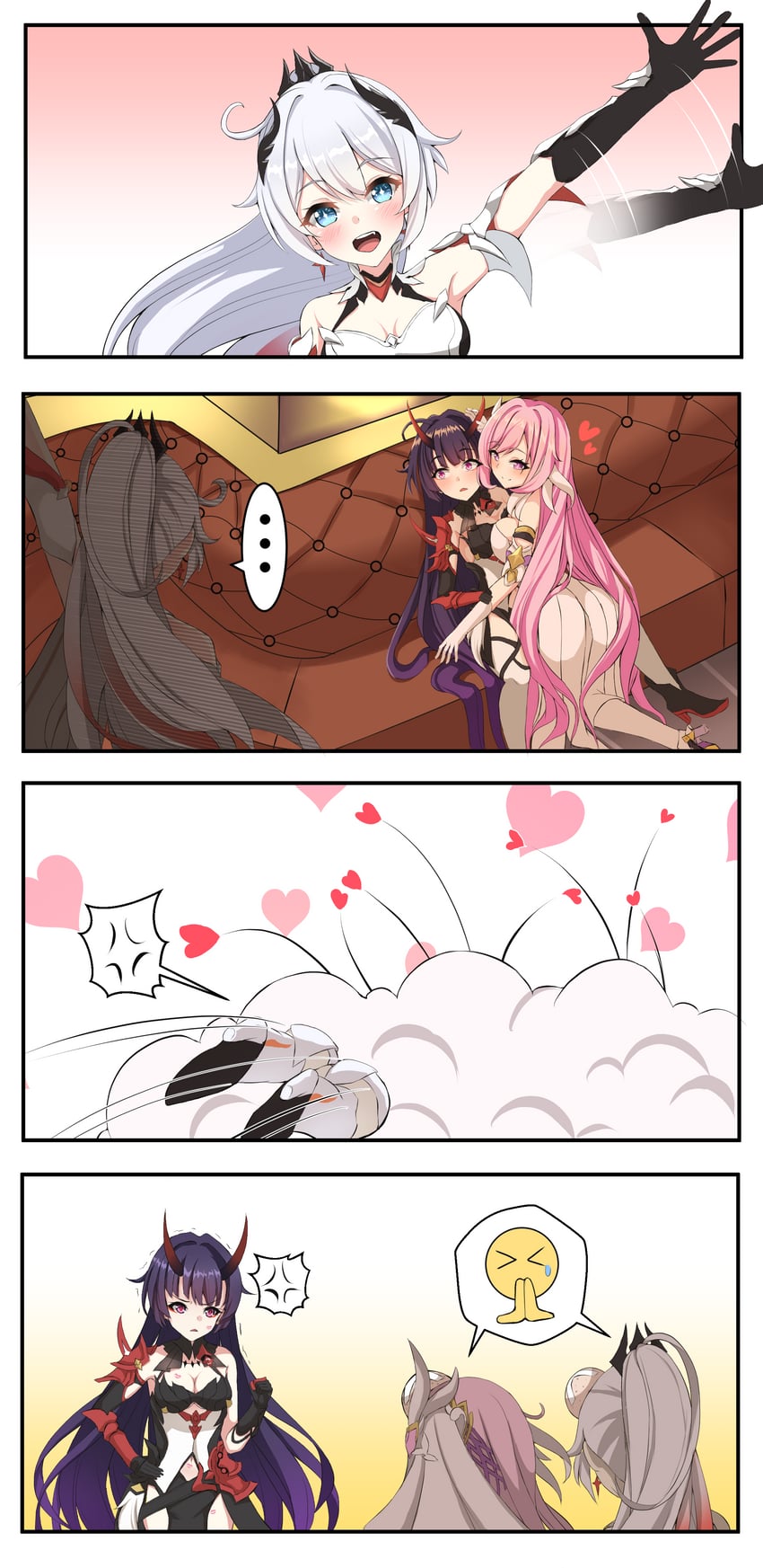 kiana kaslana, raiden mei, and elysia (honkai and 1 more) drawn by pxz_(ansony9898)