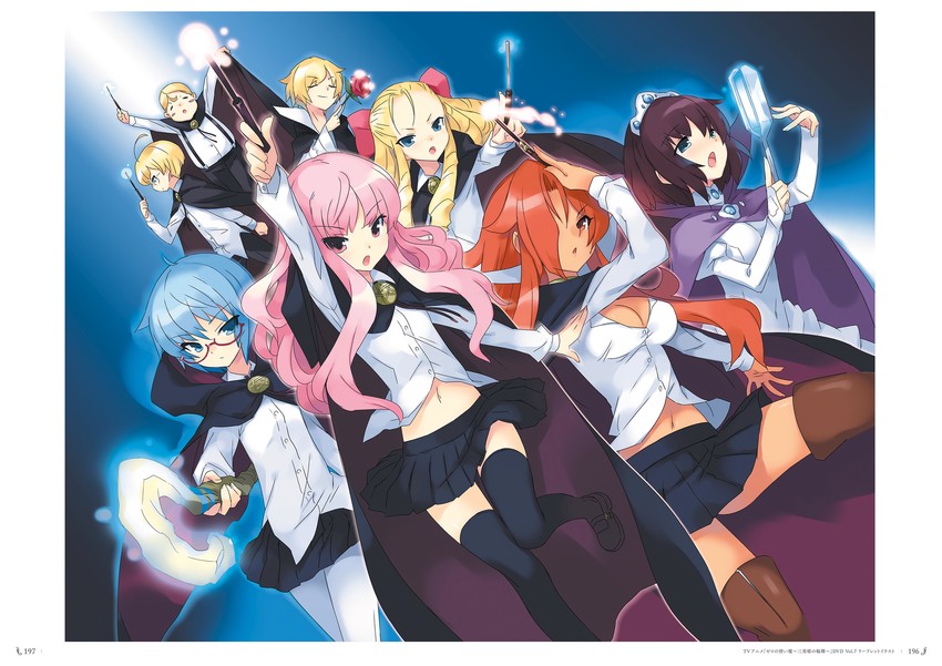 louise francoise le blanc de la valliere, tabitha, henrietta de tristain, kirche augusta frederica von anhalt zerbst, montmorency margarita la fere de montmorency, and 3 more (zero no tsukaima) drawn by usatsuka_eiji