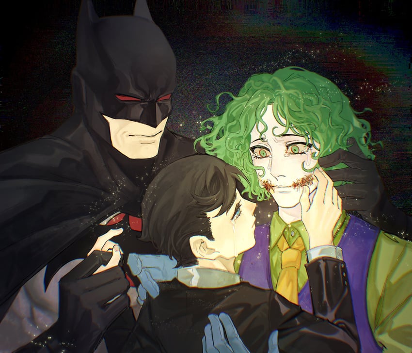 batman, bruce wayne, joker, thomas wayne, and martha wayne (dc comics and 1 more) drawn by happypoker_cl