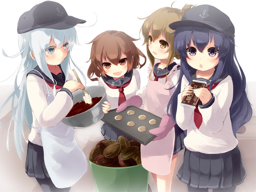 hibiki, inazuma, ikazuchi, and akatsuki (kantai collection and 1 more) drawn by gengetsu_chihiro