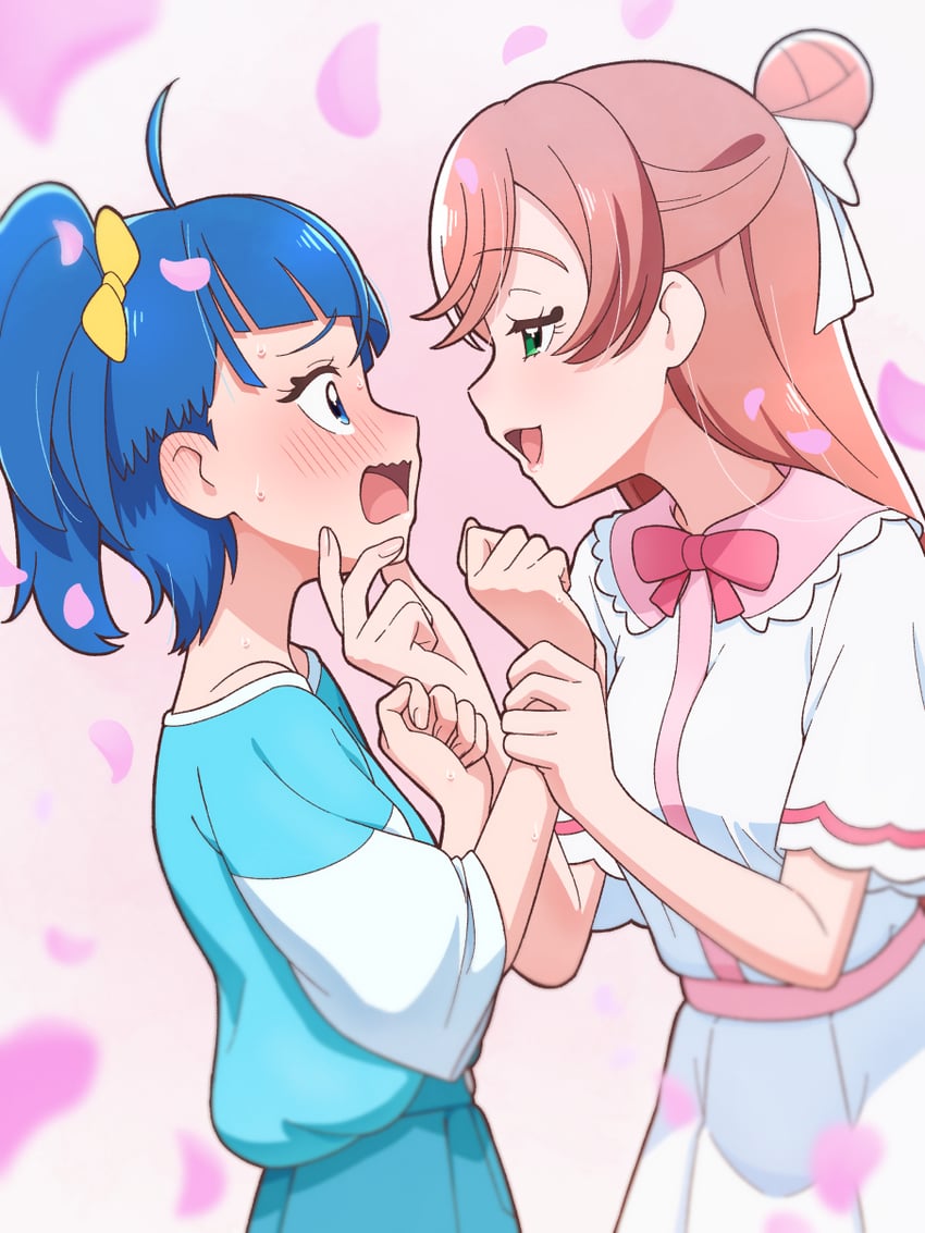 sora harewataru and nijigaoka mashiro (precure and 1 more) drawn by tiler_(tiler00)