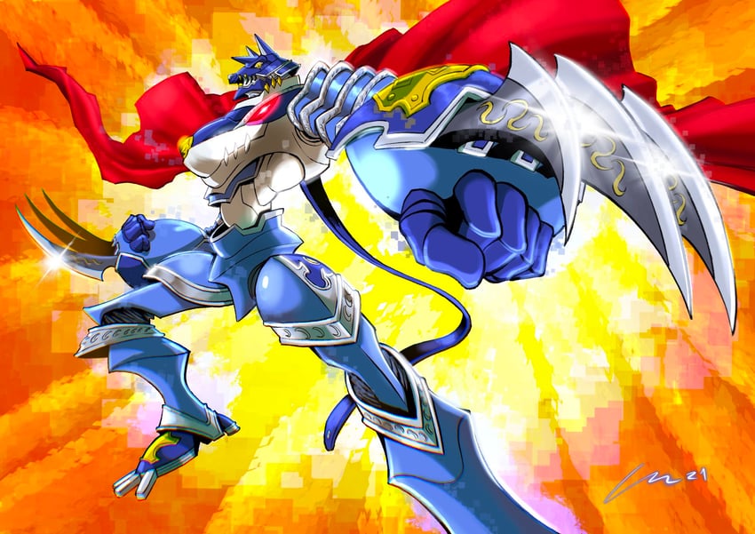 miragegaogamon (digimon) drawn by carloromeroart
