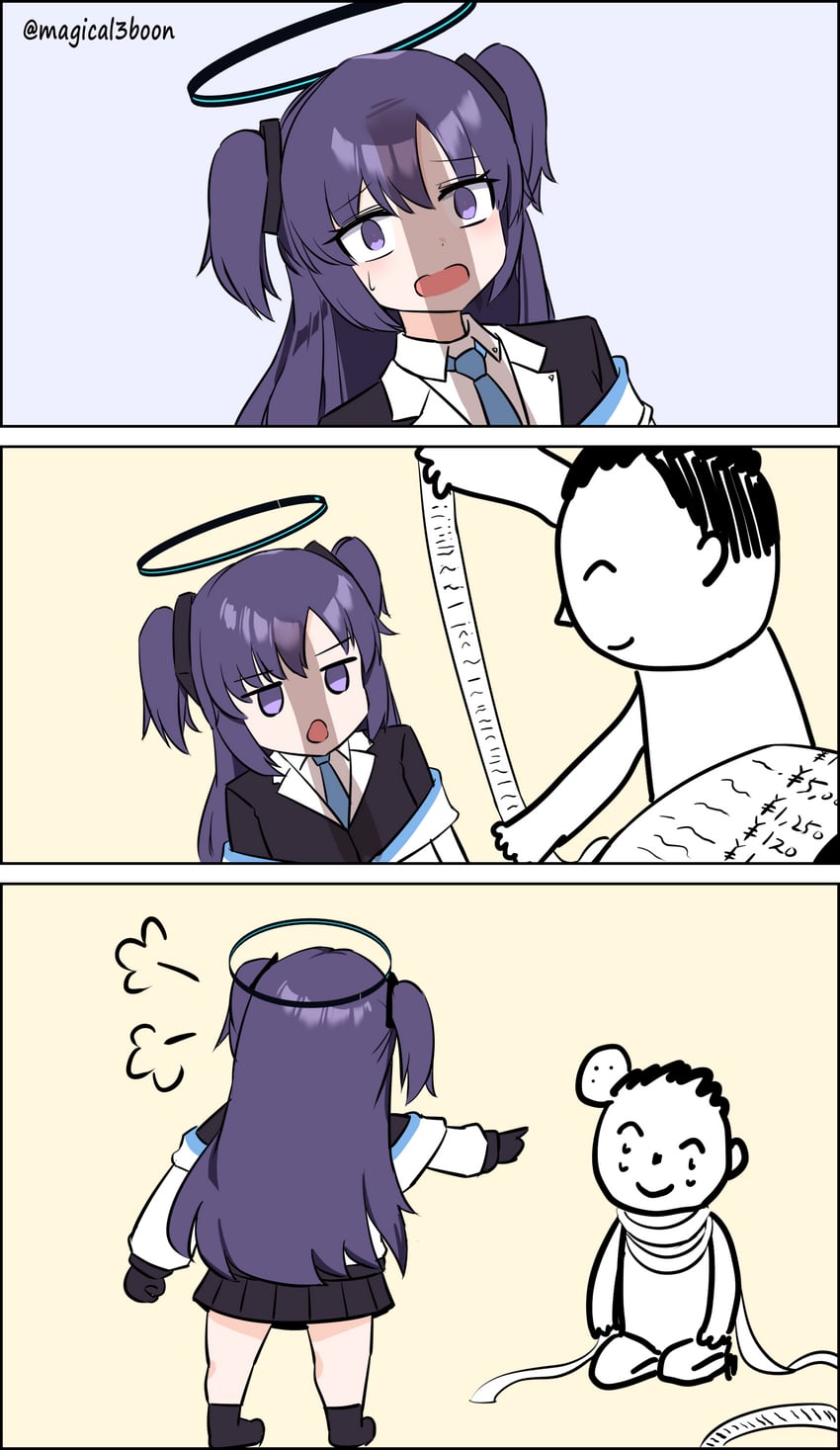 sensei, yuuka, and doodle sensei (blue archive) drawn by threeboon