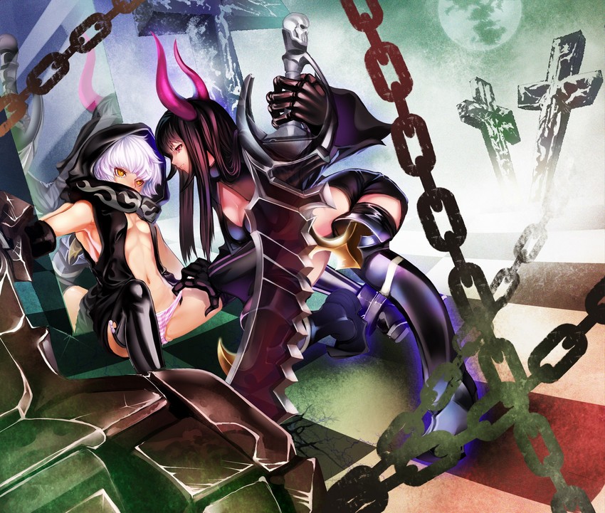 strength and black gold saw (black rock shooter) drawn by st.microscope