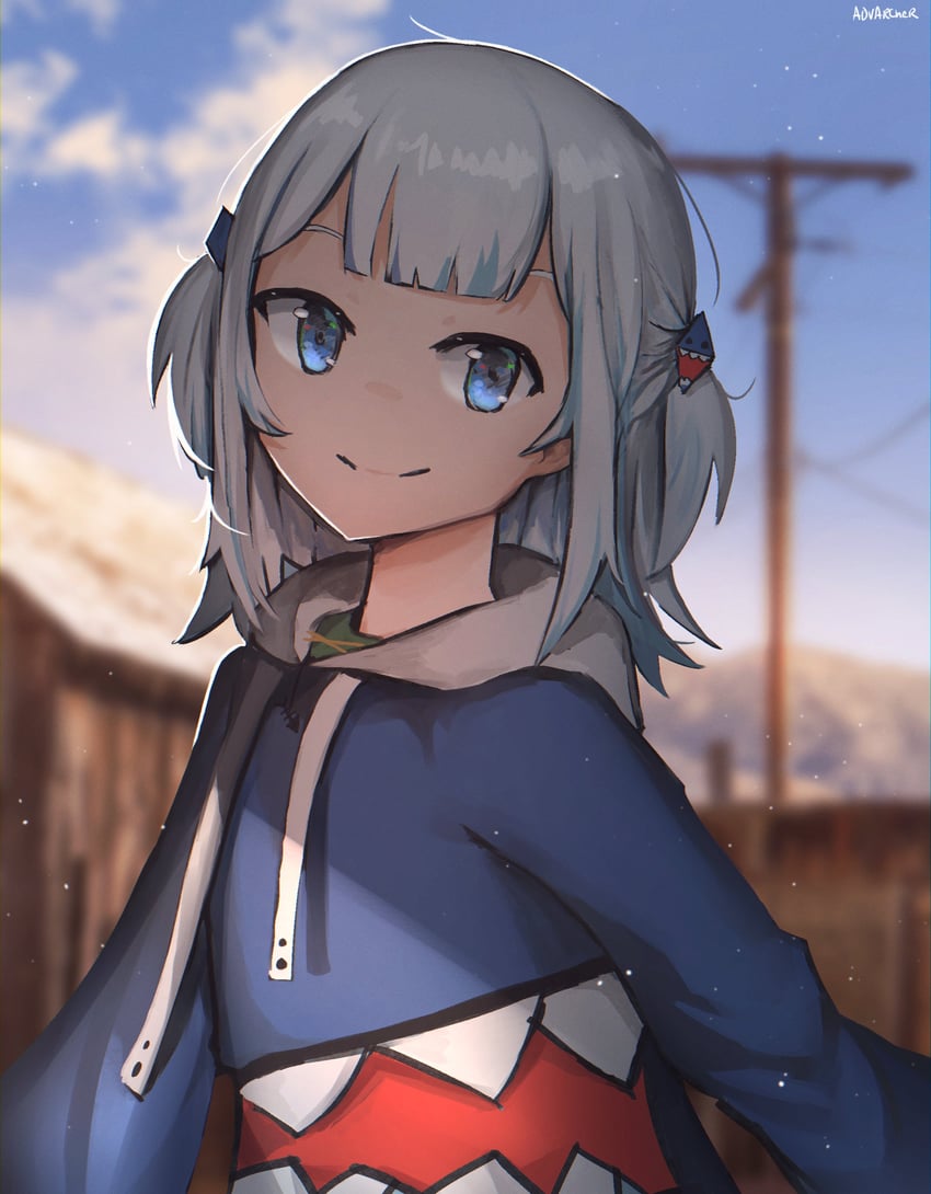 gawr gura (hololive and 1 more) drawn by advarcher