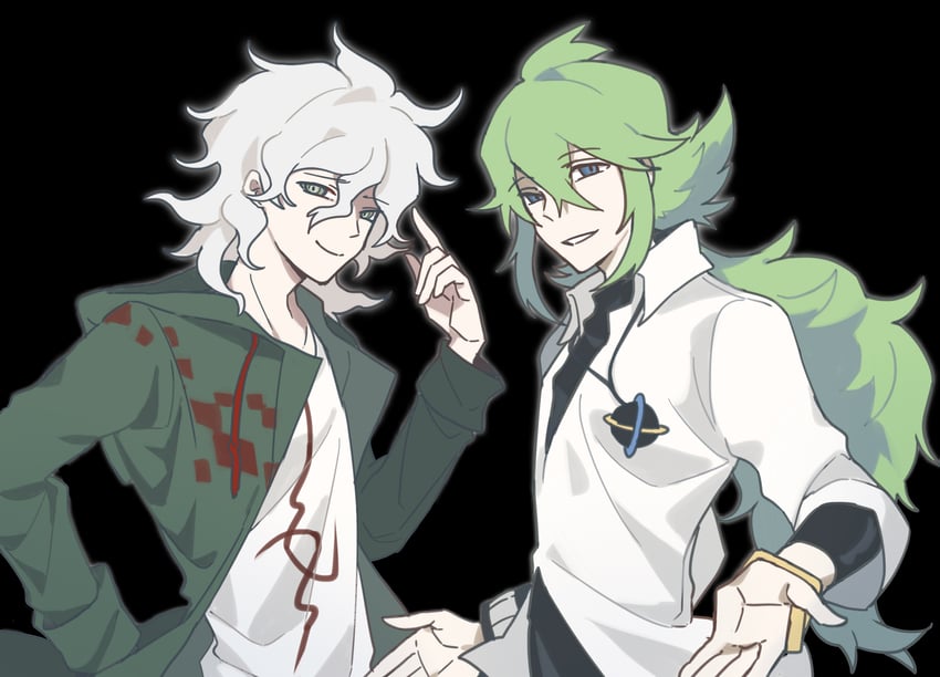 komaeda nagito and n (pokemon and 3 more) drawn by tie_fei_wu_mang_dashuai
