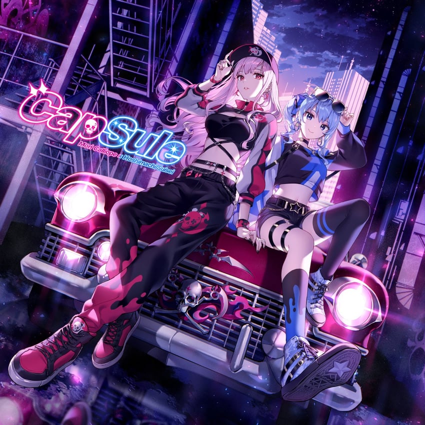 hoshimachi suisei and mori calliope (hololive and 2 more) drawn by nardack