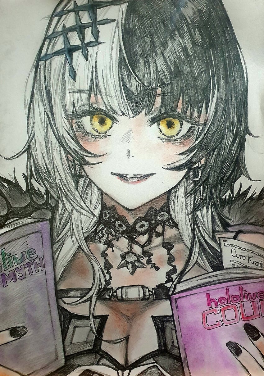 shiori novella (hololive and 1 more) drawn by m4skedboi