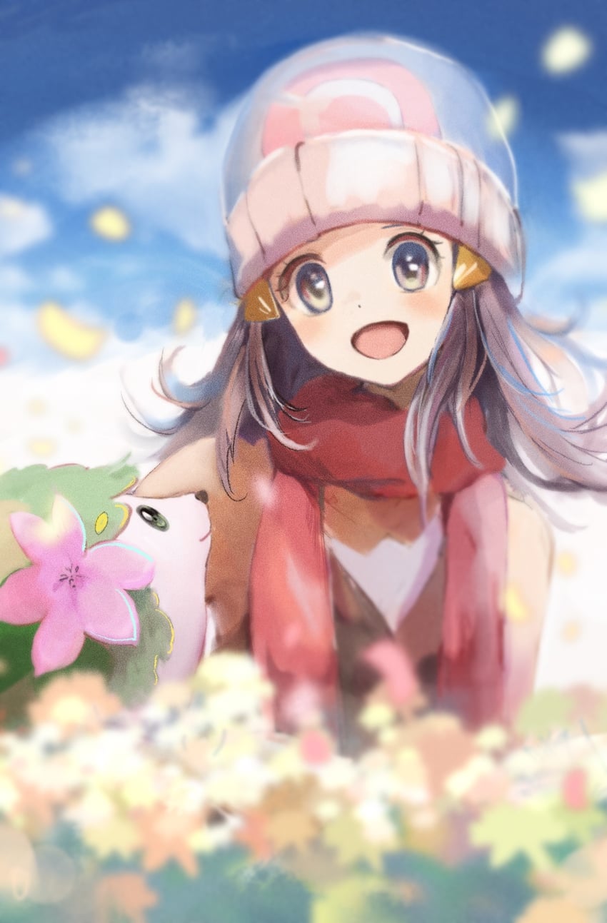 dawn and shaymin (pokemon and 1 more) drawn by ringosan2329