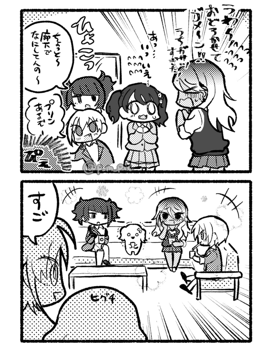fukumaru koito, tanaka mamimi, izumi mei, and saijo juri (idolmaster and 1 more) drawn by jishaku_(p_m_pic)