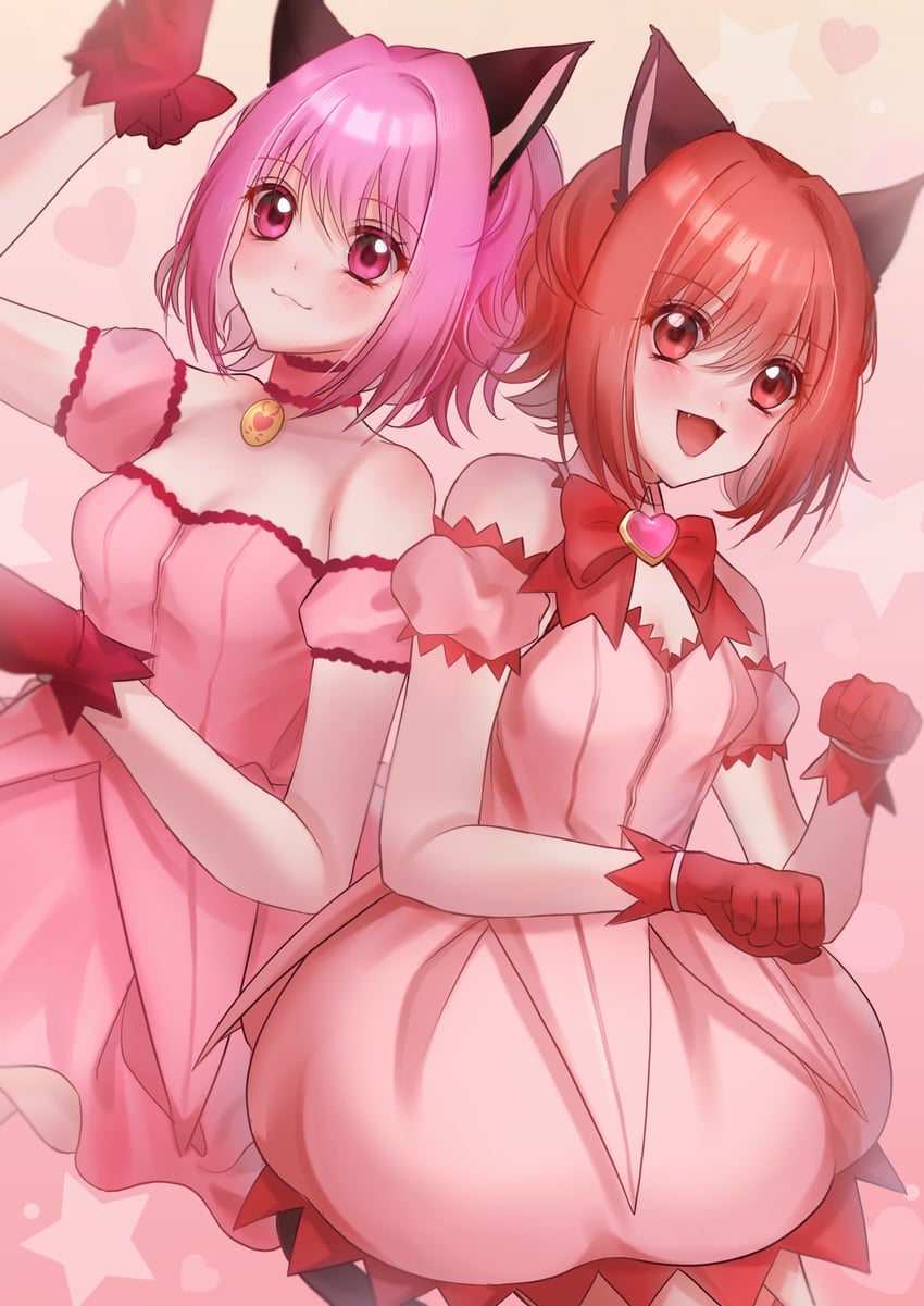 momomiya ichigo and mew ichigo (tokyo mew mew and 1 more) drawn by yanluicarolchi1