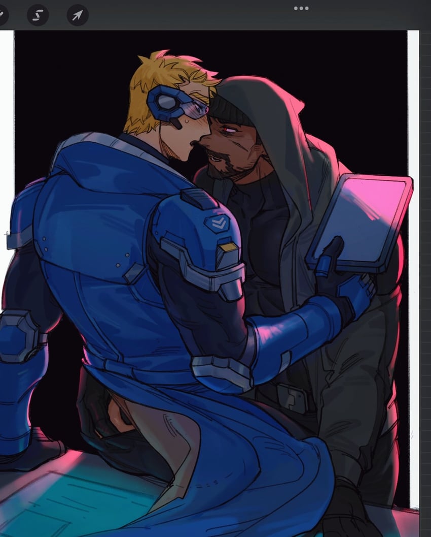 soldier: 76, reaper, blackwatch reyes, and strike commander morrison (overwatch and 1 more) drawn by emiya_izumi