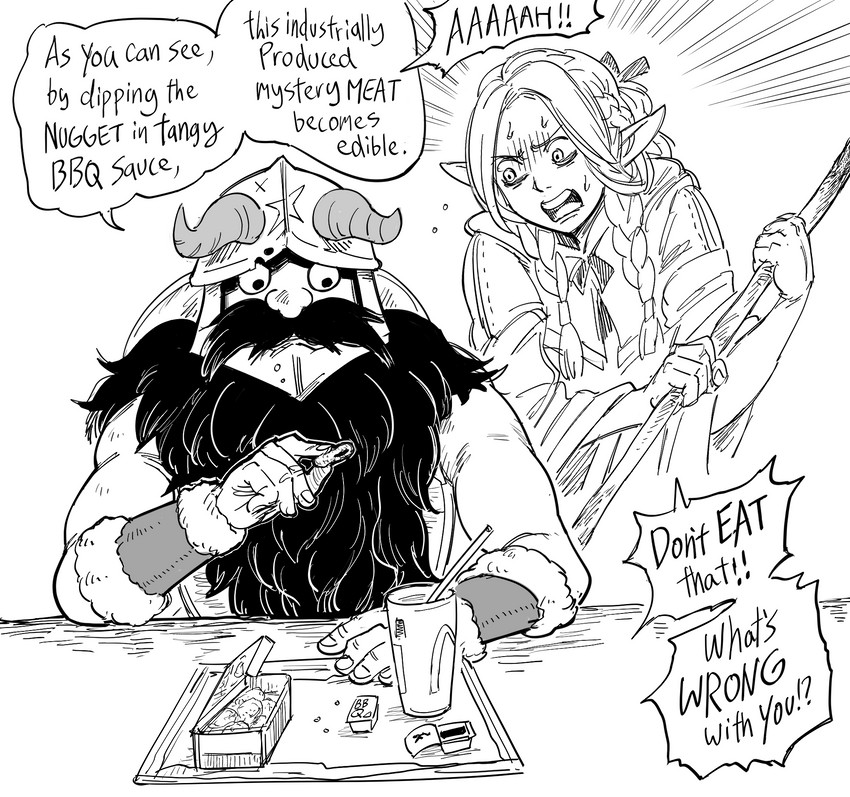 marcille donato and senshi (dungeon meshi and 1 more) drawn by bb_(baalbuddy)