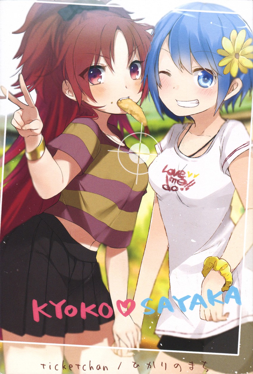 miki sayaka and sakura kyoko (mahou shoujo madoka magica and 2 more) drawn by kippu and pun2