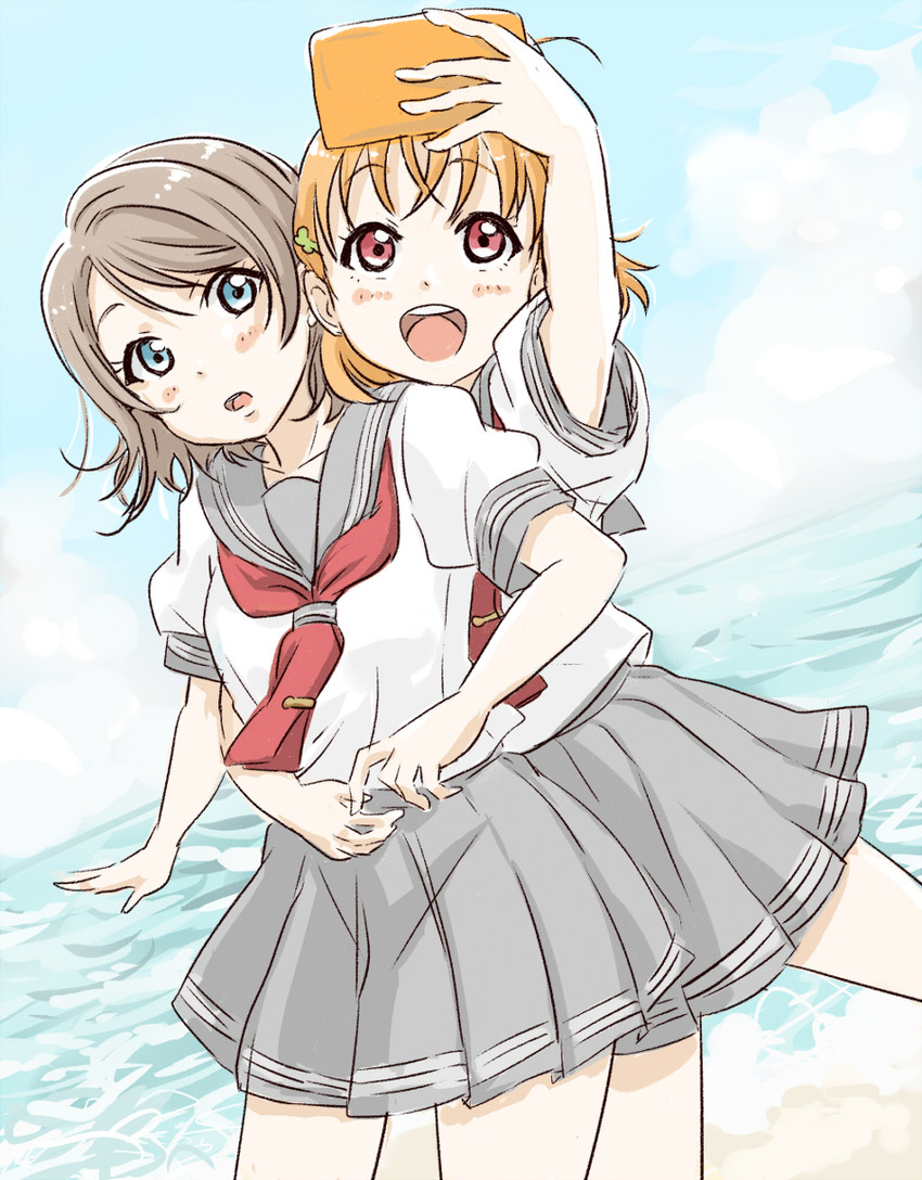 watanabe you and takami chika (love live! and 1 more) drawn by rippe