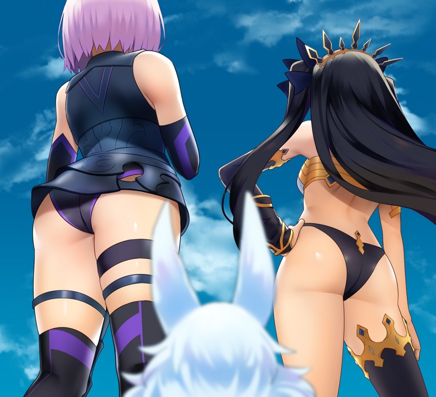 mash kyrielight, ishtar, and fou (fate and 1 more) drawn by tsuchifumazu