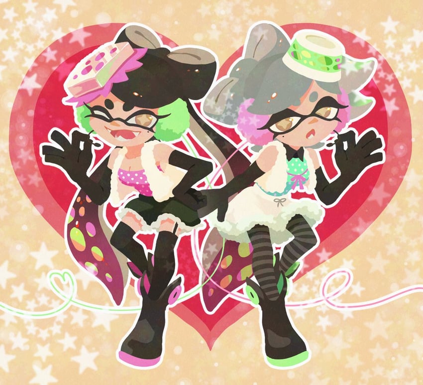 callie and marie (vocaloid and 2 more) drawn by teo_(teorekka)