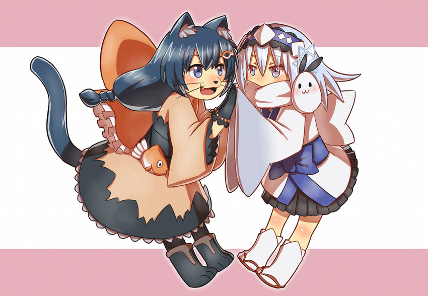 ghostrick yuki-onna and ghostrick nekomusume (yu-gi-oh!) drawn by diti_(selecta)