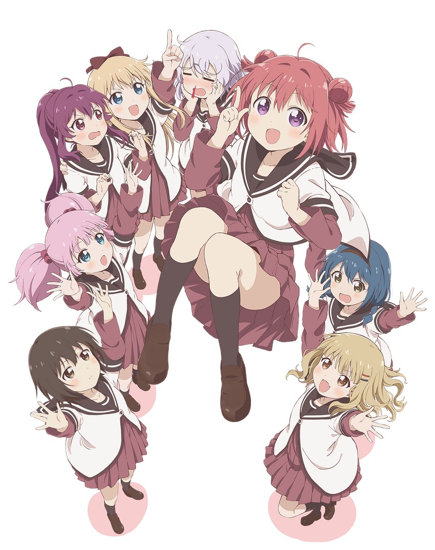 toshinou kyouko, akaza akari, funami yui, yoshikawa chinatsu, oomuro sakurako, and 3 more (yuruyuri) drawn by namori