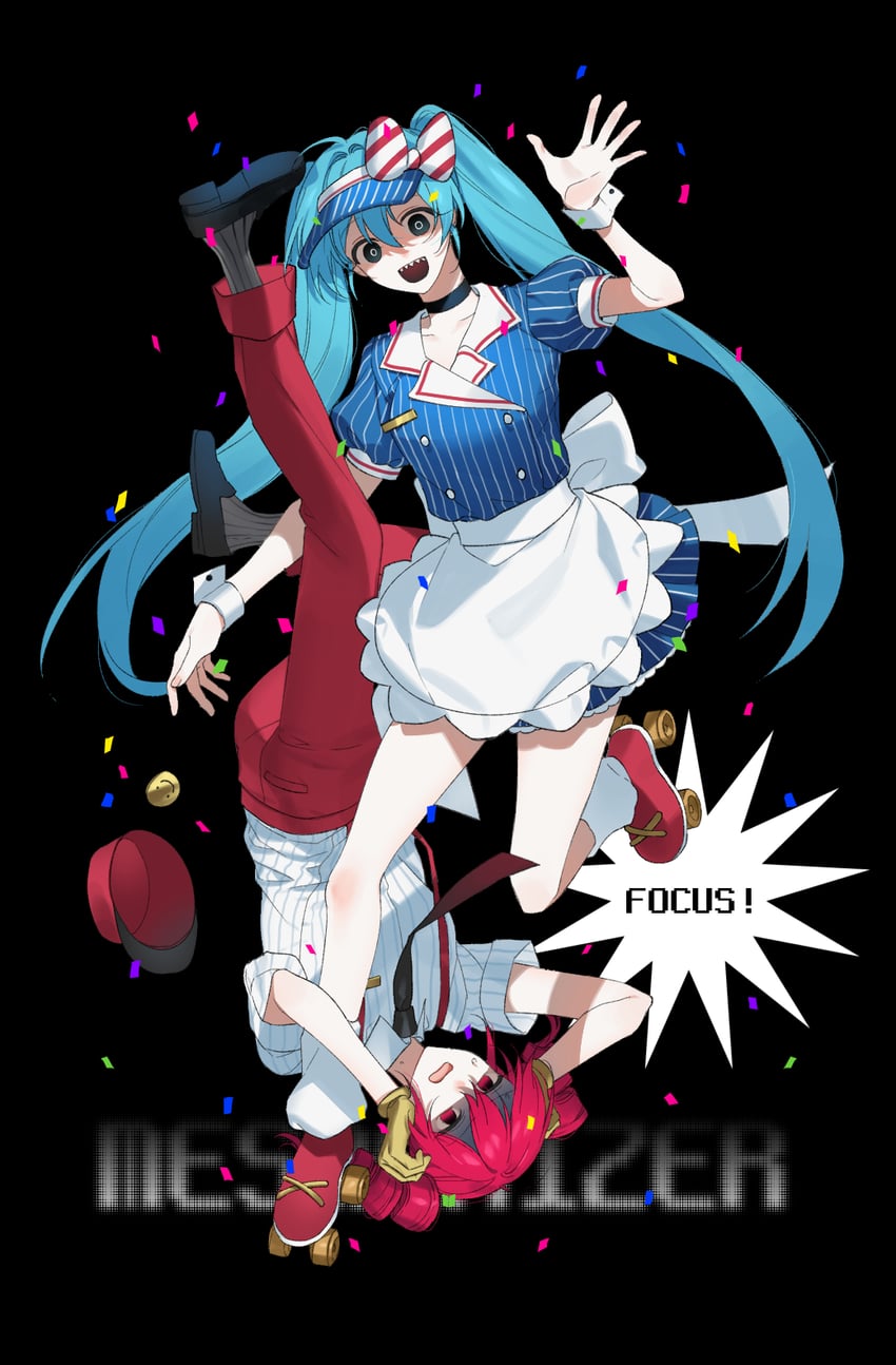 hatsune miku and kasane teto (vocaloid and 2 more) drawn by mikan_(migwang)