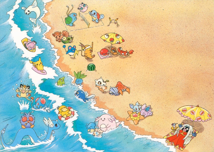 pikachu, bulbasaur, jigglypuff, squirtle, meowth, and 23 more (pokemon) drawn by fukuyama_keiko