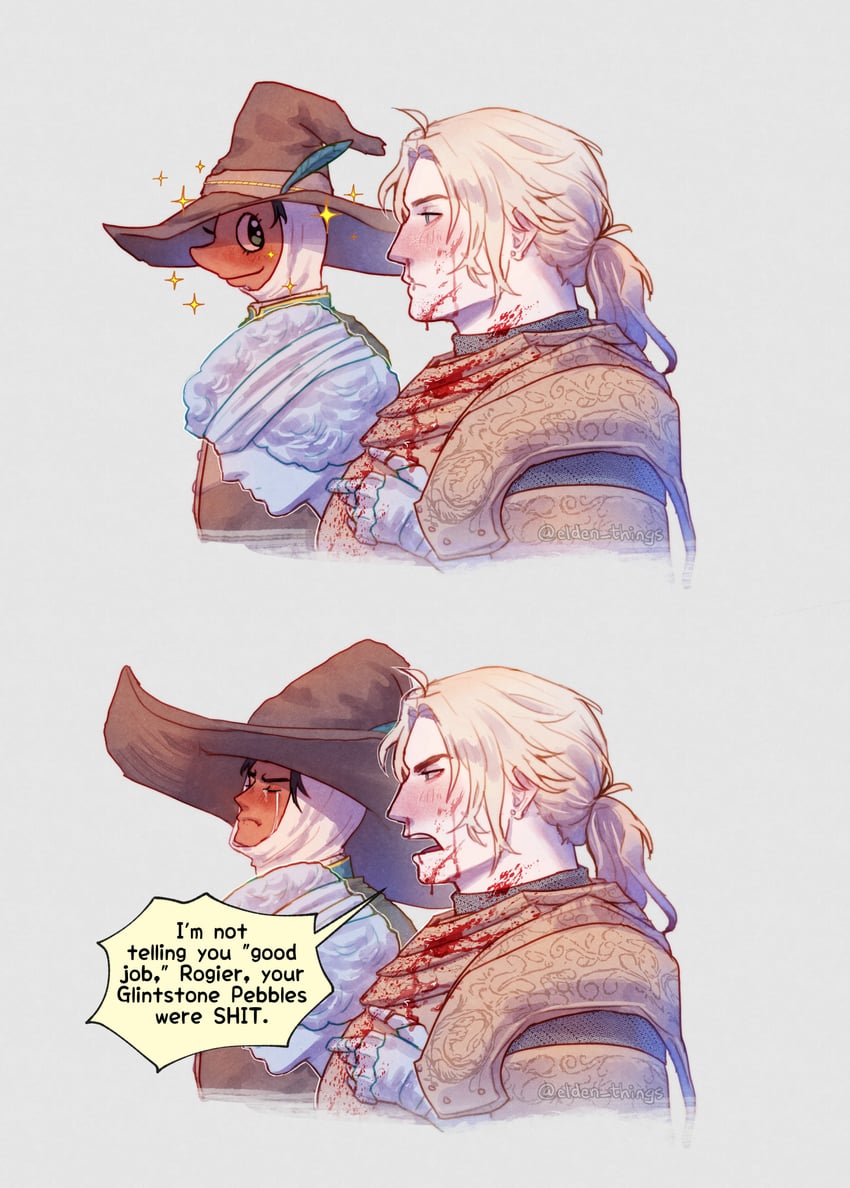 sorcerer rogier and d hunter of the dead (elden ring) drawn by elden_things