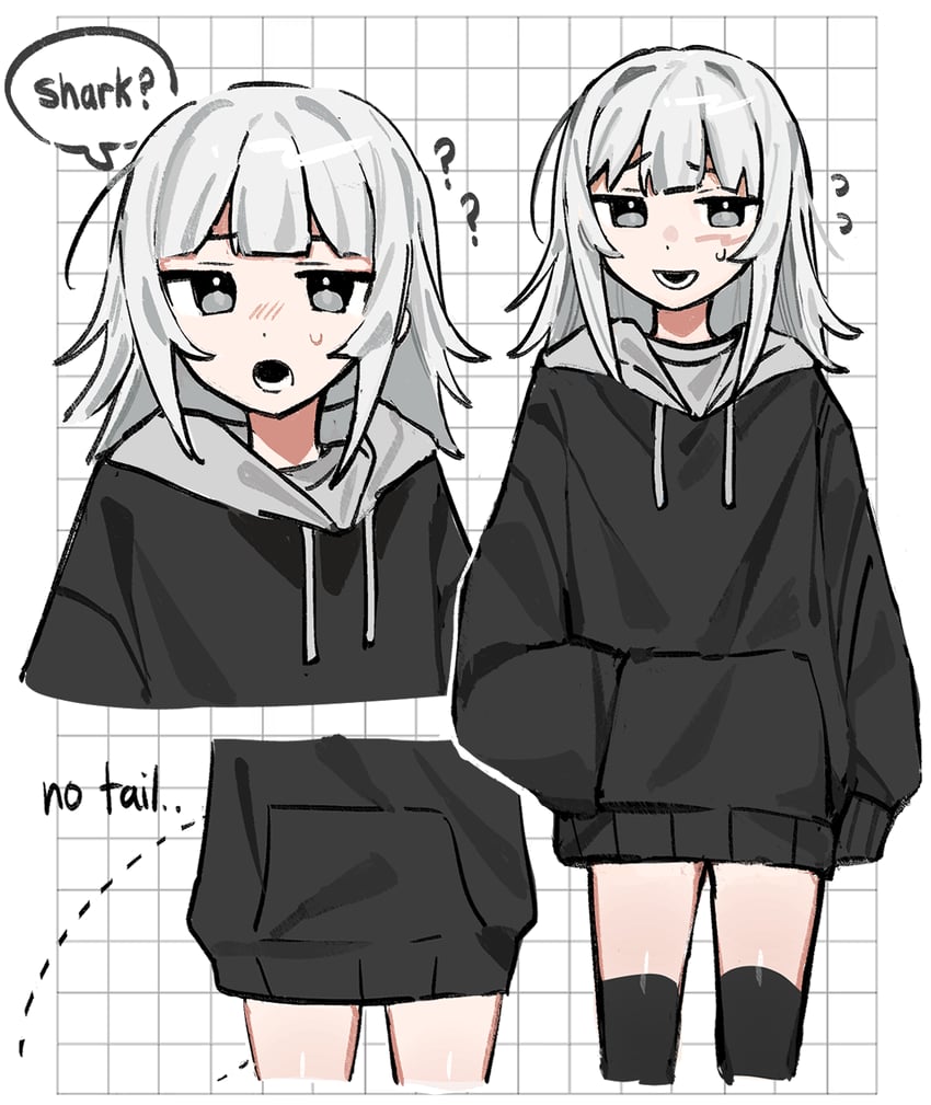 gawr gura (hololive and 1 more) drawn by emne